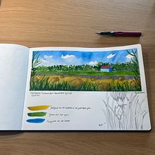 Mijn project van de cursus: Een reisschetsboekje maken met aquarel. Projekt z dziedziny Trad, c, jna ilustracja, Malowanie akwarelą,  R, sunek architektoniczn i Sketchbook użytkownika anneflienpost - 27.08.2023