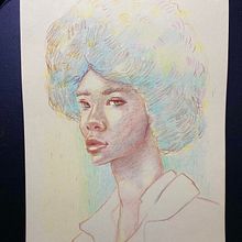 My project for course: Vibrant Portrait Drawing with Colored Pencils. Un progetto di Disegno, Disegno di ritratti, Sketchbook e Disegno con matite colorate di Jenni - 29.07.2023