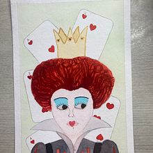 ❤️Red Queen by Val ❤️. Traditional illustration, Watercolor Painting, Portrait Drawing, and Colored Pencil Drawing project by dianoide26 - 08.27.2023