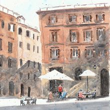 My project for course: Modern Techniques for Watercolor Cityscapes. Painting, and Watercolor Painting project by barrylsky - 08.28.2023