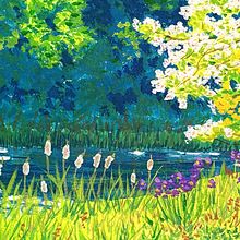 Mein Abschlussprojekt für den Kurs: Landschaftsmalerei mit Gouache für Anfänger. Un progetto di Belle arti, Pittura, Illustrazione naturalistica e Pittura gouache di Katja Bader - 28.08.2023