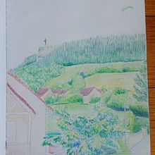 Mon projet du cours : Paysages : approche par le carnet de dessin et la couleur. Sketching, Creativit, Pencil Drawing, Drawing, and Sketchbook project by marinadb - 08.29.2023