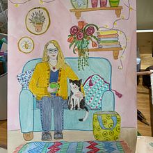My project for course: Playful Illustration with Watercolor & Colored Pencils. Traditional illustration, Painting, Watercolor Painting, Portrait Drawing, and Colored Pencil Drawing project by esmereldasunset - 08.25.2023