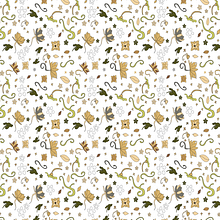Art Noveau Ornamental Flowers and leaves. Traditional illustration, Pattern Design, Fashion Design, Printing, and Business project by Osiris Berbesia - 08.28.2023