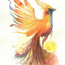 Pheonix Rising. Traditional illustration, and Watercolor Painting project by Ian Macfarlane - 08.30.2023