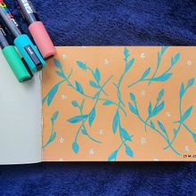 Mijn project van de cursus: Botanische patronen in je schetsboek: overwin de blanco pagina. Traditional illustration, Pattern Design, Botanical Illustration, and Sketchbook project by hannelorevg - 08.30.2023