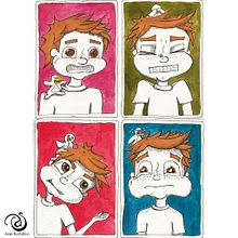 Character design - expressions. Un progetto di Illustrazione tradizionale di Astri Sæstad - 30.08.2023