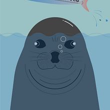 Silly seal. Projekt z dziedziny Trad, c, jna ilustracja, Projektowanie graficzne, Grafika wektorowa, Ilustracja c i frowa użytkownika giacomofutre - 31.08.2023