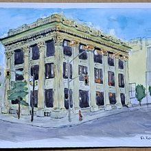 My project for course: Architectural Sketching with Watercolor and Ink. Sketching, Drawing, Watercolor Painting, Architectural Illustration, Sketchbook & Ink Illustration project by Abra Bergen - 08.31.2023