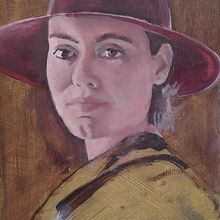 Kayla with hat (work in progress). Projekt z dziedziny  Malarstwo użytkownika LindaJane Primos - 01.09.2023