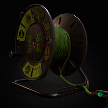 Creación de props realistas para videojuegos - Carrete Cable. Een project van 3D,  3D-modellering, Videogames y Videogame-ontwerp van Jhon Guataquira - 01.10.2023