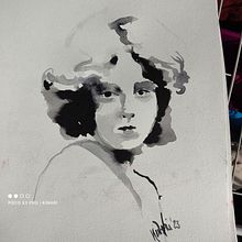 Mi proyecto del curso: Pintura artística con tinta china. Traditional illustration, Fine Arts, Painting, Pencil Drawing, Portrait Drawing, Artistic Drawing & Ink Illustration project by artekinari - 09.02.2023