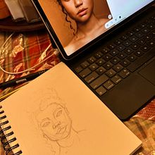My project for course: Portrait Sketchbooking: Explore the Human Face. Projekt z dziedziny Sketching,  R, sunek, Portret,  R, sunek art, st, czn i Sketchbook użytkownika am_wells - 02.09.2023