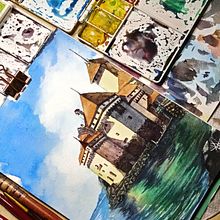 Mi proyecto del curso: Cuaderno de viaje en acuarela. Traditional illustration, Watercolor Painting, Architectural Illustration, and Sketchbook project by Giordan Alvarado - 09.03.2023