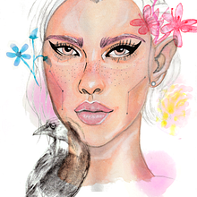 Mi proyecto del curso: Retrato ilustrado en acuarela. Un projet de Illustration traditionnelle, Beaux Arts, Peinture, Dessin, Aquarelle, Dessin de portrait , et Dessin artistique de Magaly Paredes - 04.09.2023