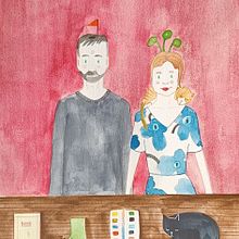 My project for course: Playful Illustration with Watercolor & Colored Pencils. Traditional illustration, Painting, Watercolor Painting, Portrait Drawing, and Colored Pencil Drawing project by Eva - 09.04.2023