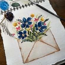 My project for course: Floral Arrangement Illustration in Watercolor. Traditional illustration, Fine Arts, Painting, Watercolor Painting, Botanical Illustration, and Naturalistic Illustration project by Amy Lagers - 09.04.2023