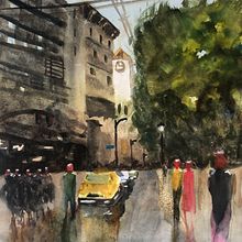 My project for course: Urban Landscapes in Watercolor. Fine Arts, Watercolor Painting, and Architectural Illustration project by stina_9 - 09.05.2023