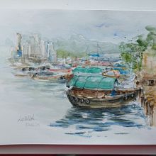 My project for course: Travel Sketches in Watercolor: Capture your Surroundings. Un proyecto de Pintura, Bocetado, Dibujo, Pintura a la acuarela y Sketchbook de danielloh_70 - 07.09.2023