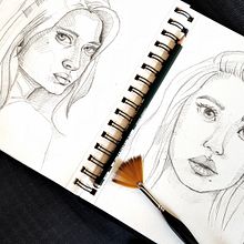 Mein Abschlussprojekt für den Kurs: Skizzenbuch für Porträts: Erkunde das menschliche Gesicht. Drawing, Portrait Drawing, Artistic Drawing, and Sketchbook project by bruena27 - 09.07.2023