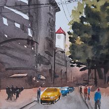Il mio progetto del corso: Paesaggi urbani ad acquerello. Artes plásticas, Pintura em aquarela e Ilustração arquitetônica projeto de nenena22 - 07.09.2023