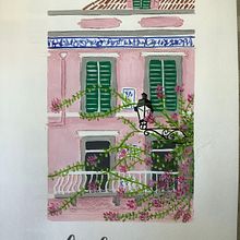 Lisbon building. Un proyecto de Ilustración tradicional, Bocetado, Creatividad, Dibujo, Pintura a la acuarela, Sketchbook y Pintura gouache de tengyifan - 08.09.2023