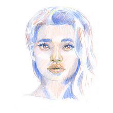 My project for course: Vibrant Portrait Drawing with Colored Pencils. Projekt z dziedziny  R, sunek, Portret, Sketchbook, R i sowanie kredkami użytkownika Oana Dumitru - 09.09.2023