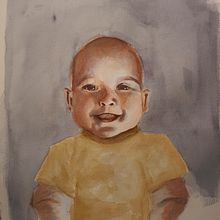 Mi proyecto del curso: Retrato artístico en acuarela. Projekt z dziedziny  Sztuki piękne,  Malarstwo, Malowanie akwarelą i Portret użytkownika VAS - 10.09.2023