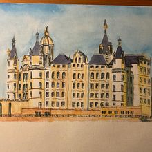 Schloss Schwerin. Traditional illustration project by RL Tunestudio - 09.01.2023