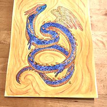 Sun Wyvern. Watercolor Painting project by Guenevere B. - 09.12.2023