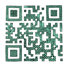 Illustrated QR code. Advertising, Br, ing, Identit & Ink Illustration project by Guenevere B. - 09.12.2023