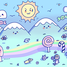 Mi proyecto del curso: Diseño de mundos kawaii: crea ilustraciones alegres. Projekt z dziedziny Projektowanie postaci, Ilustracja c, frowa i Manga użytkownika ivonne.pang - 13.09.2023