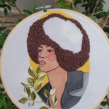 Meu projeto do curso: Criação de retratos bordados com aquarela. Pintura, Pintura em aquarela, Bordado, e Design têxtil projeto de Fernanda Regina - 14.09.2023