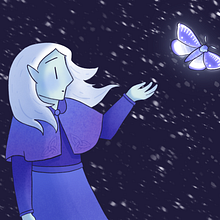 Blue Moth ~ Rhythm of the East. Digital Illustration, and Character Design project by Guenevere B. - 09.15.2023