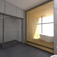 Proyecto de un baño . Interior Design, 3D, IT, and Lighting Design project by Leyla Gómez - 09.15.2023