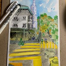Mi proyecto del curso: Urban sketching: crea paisajes urbanos expresivos. Projekt z dziedziny  Malarstwo, Sketching,  R, sunek, Malowanie akwarelą, Sketchbook,  R i sunek atramentem użytkownika Mildrette Lilian Davey Olórtegui - 15.09.2023