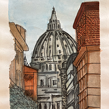 Projeto do curso: Desenho arquitetônico com aquarela e tinta. Esboçado, Desenho, Pintura em aquarela, Ilustração arquitetônica, Sketchbook e Ilustração com tinta projeto de Camila Ragghianti - 15.09.2023