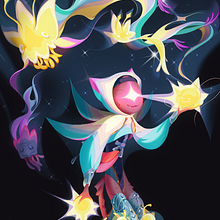 Divine of the Stars. Fantasy Character Creation. Un projet de Conception de personnages, Illustration numérique, Dessin numérique , et Peinture numérique de Maroosya LK - 16.09.2023