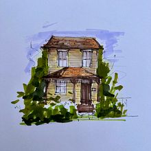 Mi proyecto del curso: Dibujo arquitectónico expresivo con marcadores de colores. Sketching, Drawing, Architectural Illustration, Sketchbook & Ink Illustration project by Andrea Montero - 09.17.2023