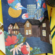 Mon projet du cours : Peinture à la gouache : créez des illustrations poétiques . % Emilie Virtuelle tarafından hazırlanan Geleneksel illüstras, on, Güzel sanatlar, Tablo, Guaj Bo, Ve ama projesi - 09.19.2023