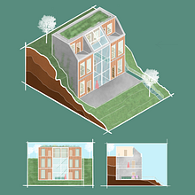 Study of a house. Projekt z dziedziny  Architektura, Sketching, Ilustracja c, frowa, Architektura c, frowa,  R i sunek architektoniczn użytkownika bruno_slagboom - 19.09.2023