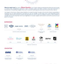Mi proyecto del curso: Currículums para creativos: crea tu CV y carta de presentación. Projekt z dziedziny Doradztwo kreat, wne, Zarządzanie portfolio, Komunikacja i Business użytkownika Cesar Huerta - 11.11.2023