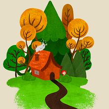 Ilustração da chapéuzinho vermelho. Projekt z dziedziny Trad, c, jna ilustracja, Grafika ed, torska,  R, sunek, Stor, board, Ilustracje dla dzieci, Narracja i Książka obrazkowa użytkownika Fernanda Jacintho - 20.09.2023