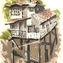 My project for course: Expressive Architectural Sketching with Colored Markers. Un proyecto de Bocetado, Dibujo, Ilustración arquitectónica, Sketchbook e Ilustración con tinta de Eric Leyland - 18.09.2023