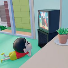 Proyecto Modelado 3D Casa Shin Chan. 3D Animation, Character Animation, and Rigging project by Manuel Rubiales Villalta - 03.23.2023