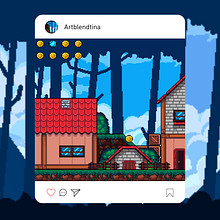 Mi proyecto del curso: Creación de escenarios pixel art para videojuegos. 2D Animation, 3D Animation, Video Games, Pixel Art, Game Design, and Game Development project by Nicol Rojas - 09.25.2023