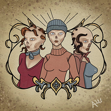 Ghouls - Nouveau inspired Fallout Ghoul Gang. Digital Illustration project by Alicia Lyn - 09.19.2023