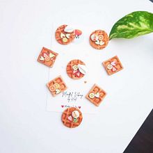 Miniature Waffles Polymer Clay Earrings . Design, Jewelr, Design, Arts, and Crafts project by Kriti, Mindful Vibing - 09.22.2023