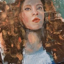 Mein Abschlussprojekt für den Kurs: Moderne Porträtmalerei mit Ölfarben. Un progetto di Illustrazione tradizionale, Belle arti, Pittura e Pittura ad olio di claudia_sch_berlin_1 - 22.09.2023