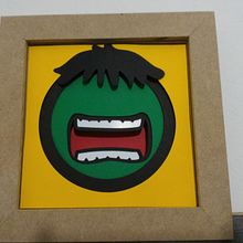 Quadro Hulk em camadas de papel. Un proyecto de Diseño, Papercraft y Artesanía de Hugo Botelho de Araujo Garcez - 04.05.2017
